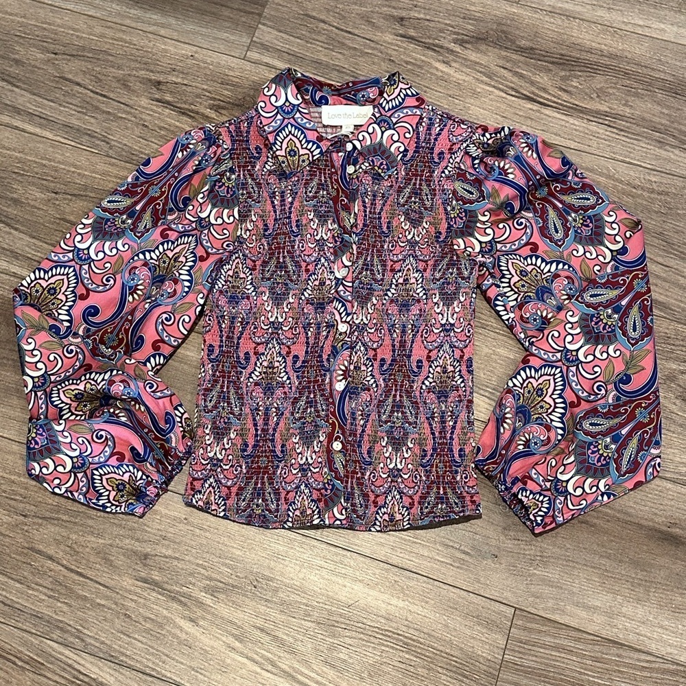 NWT! Love the Label Sohan Long Sleeve Painted Lady Print Paisley XS - Picture 4 of 11